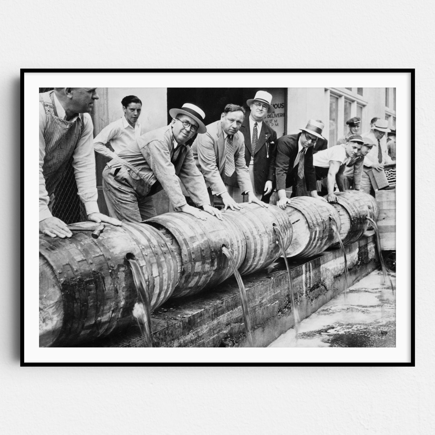 Dumping Beer Out During Prohibition 1920s