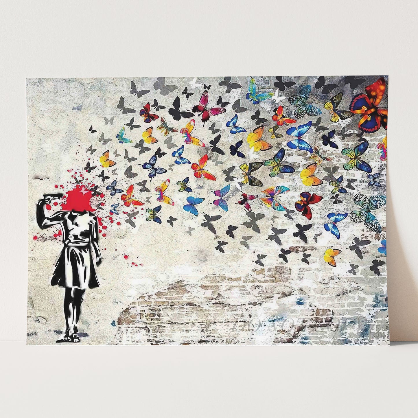 Headshot Butterfly Banksy