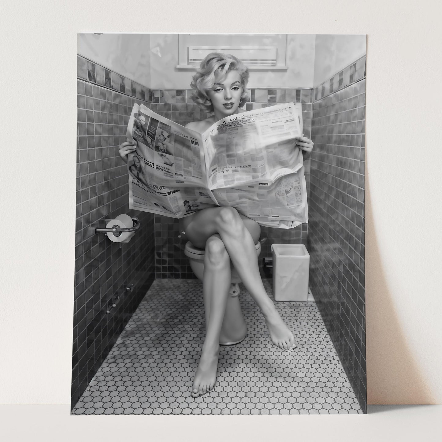 Marilyn Monroe Reading Newspaper