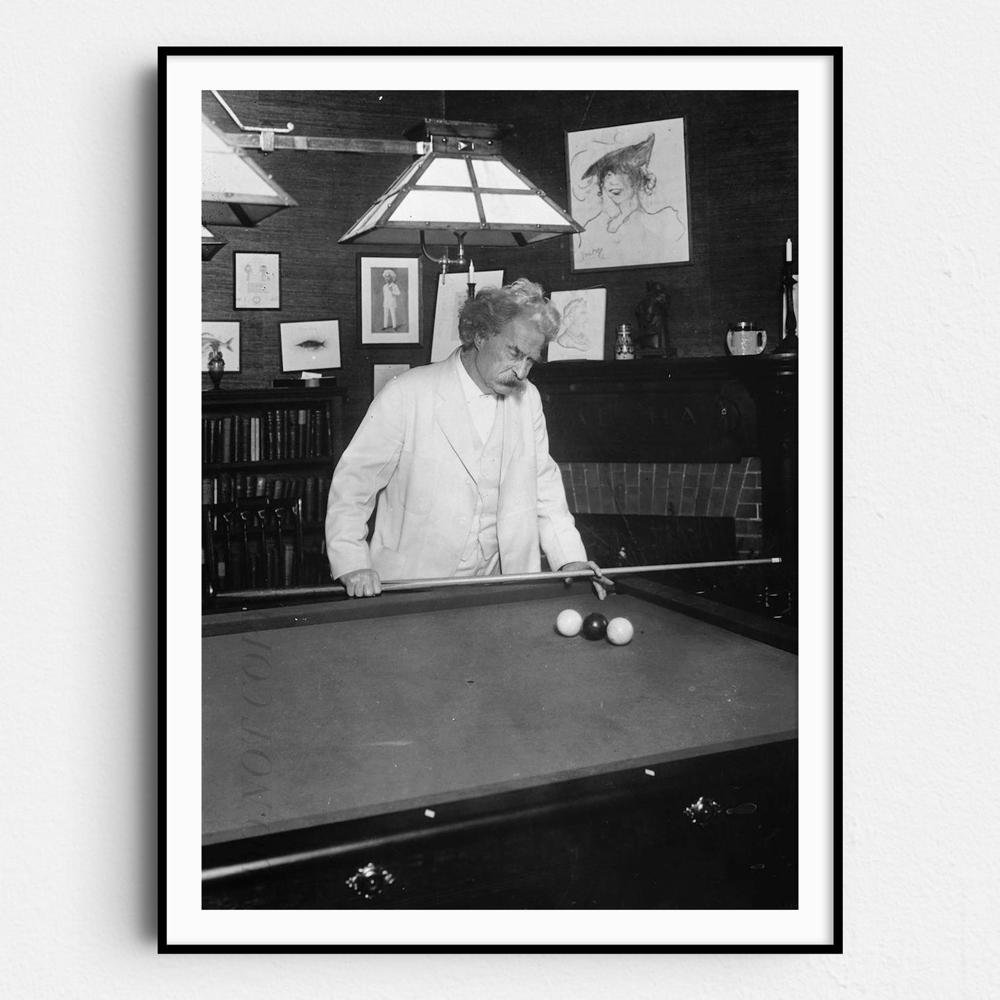 Mark Twain Playing Billiards