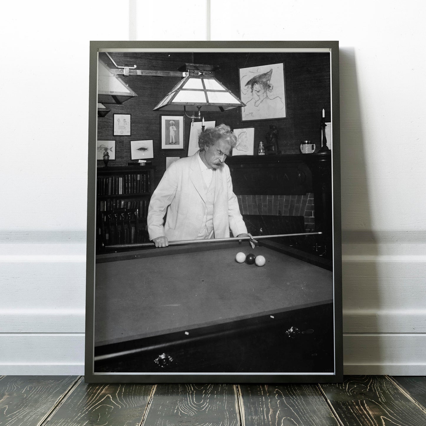 Mark Twain Playing Billiards