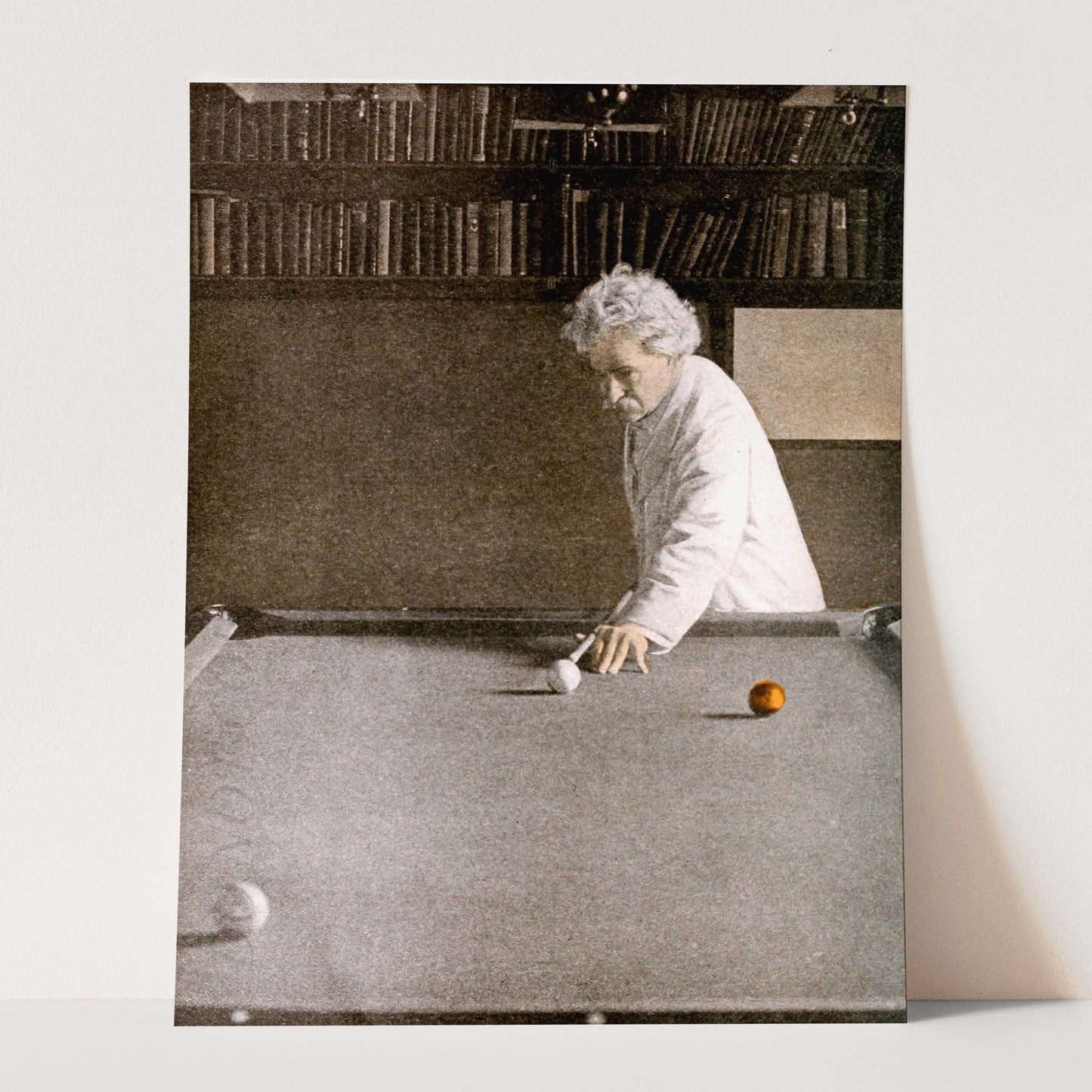 Mark Twain Playing Billiards