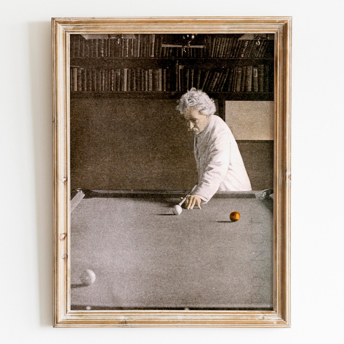 Mark Twain Playing Billiards