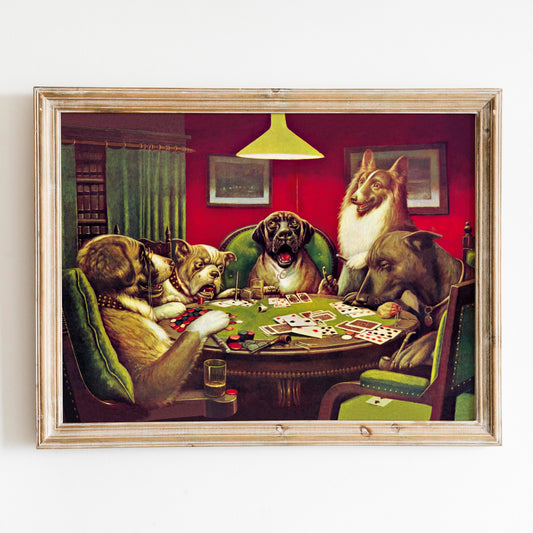 Only A Pair of Deuces Dogs Playing Cards by CM Coolidge