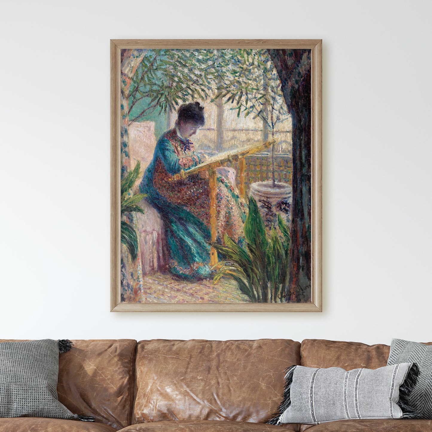 Madame Monet Embroidering (1875) by Claude Monet
