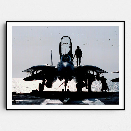 Pilots Prepares F-14 Airplane for Mission