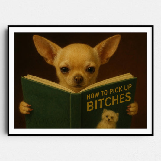 Chihuahua Dog Reading Dating Book