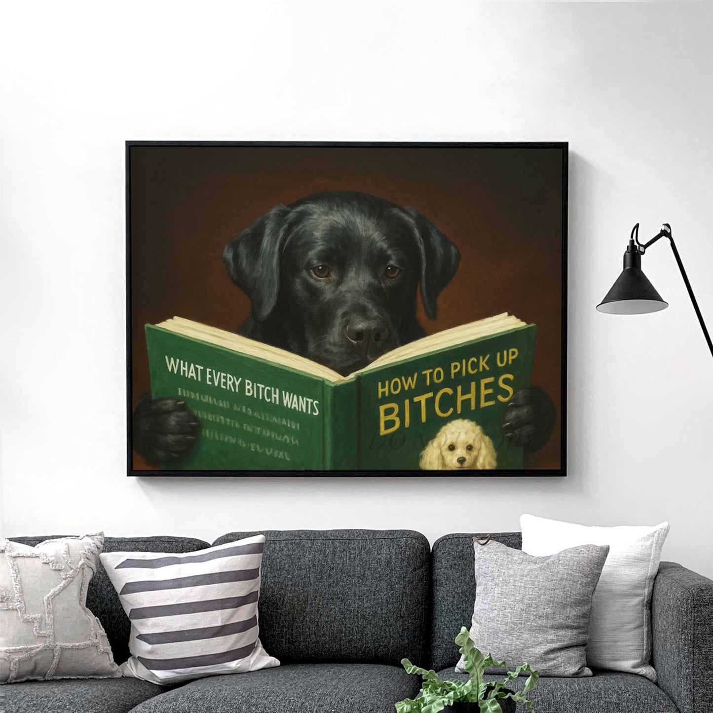 Black Labrador Retriever Dog Reading Dating Book