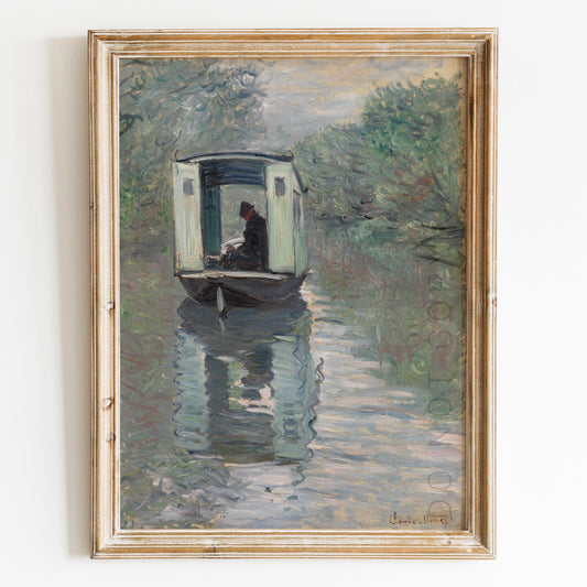 The Studio Boat (Le Bateau-atelier 1876) by Claude Monet