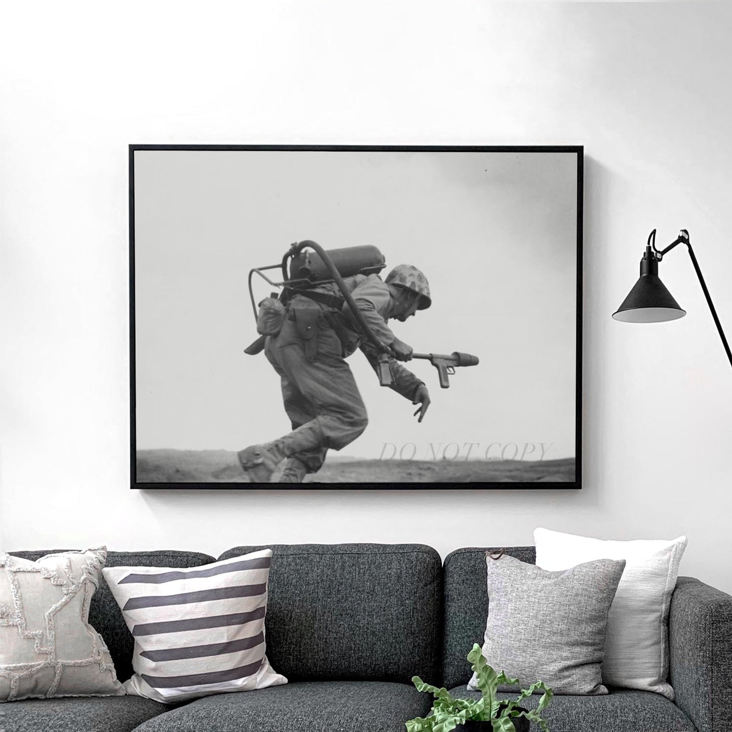 A U.S. Marine With Flamethrower in Iwo Jima, World War Two