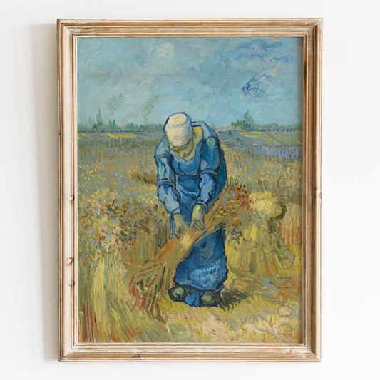 Peasant Woman Binding Sheaves (1889) by Van Gogh