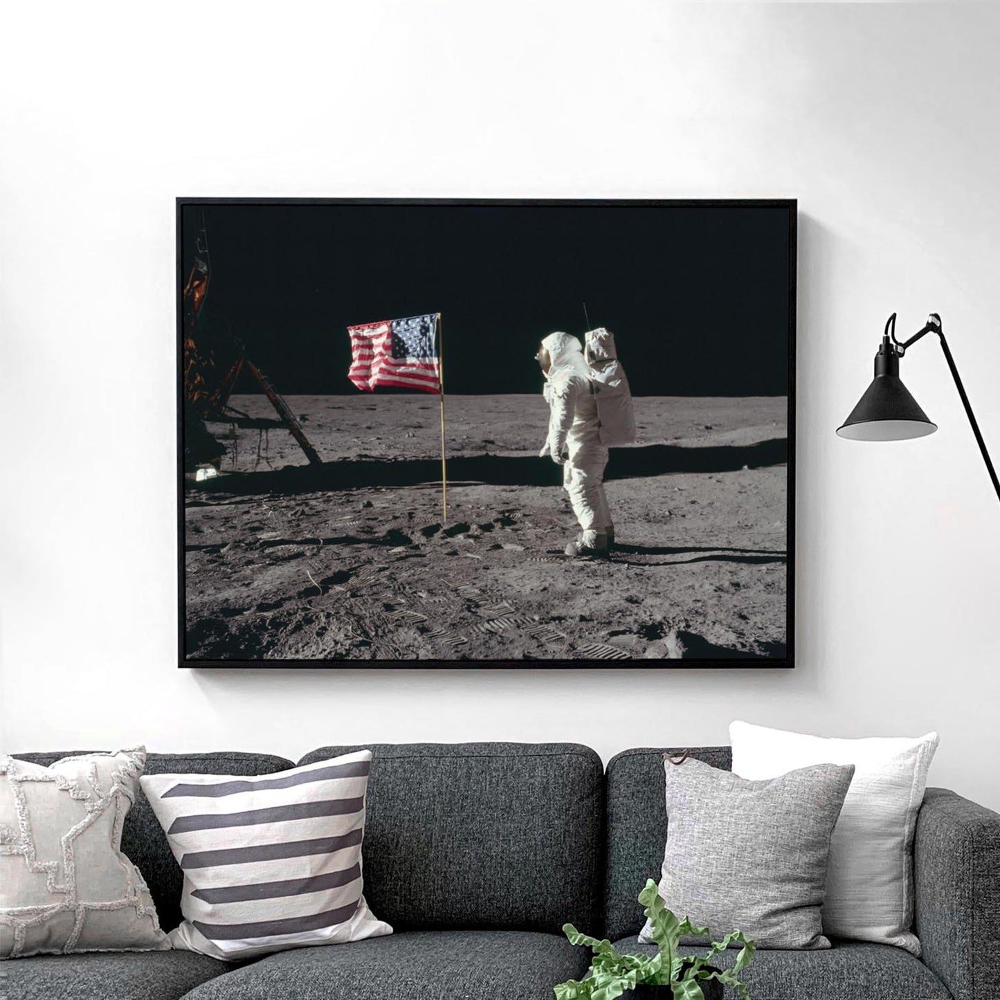 Buzz Aldrin Salutes The USA Flag On The Moon