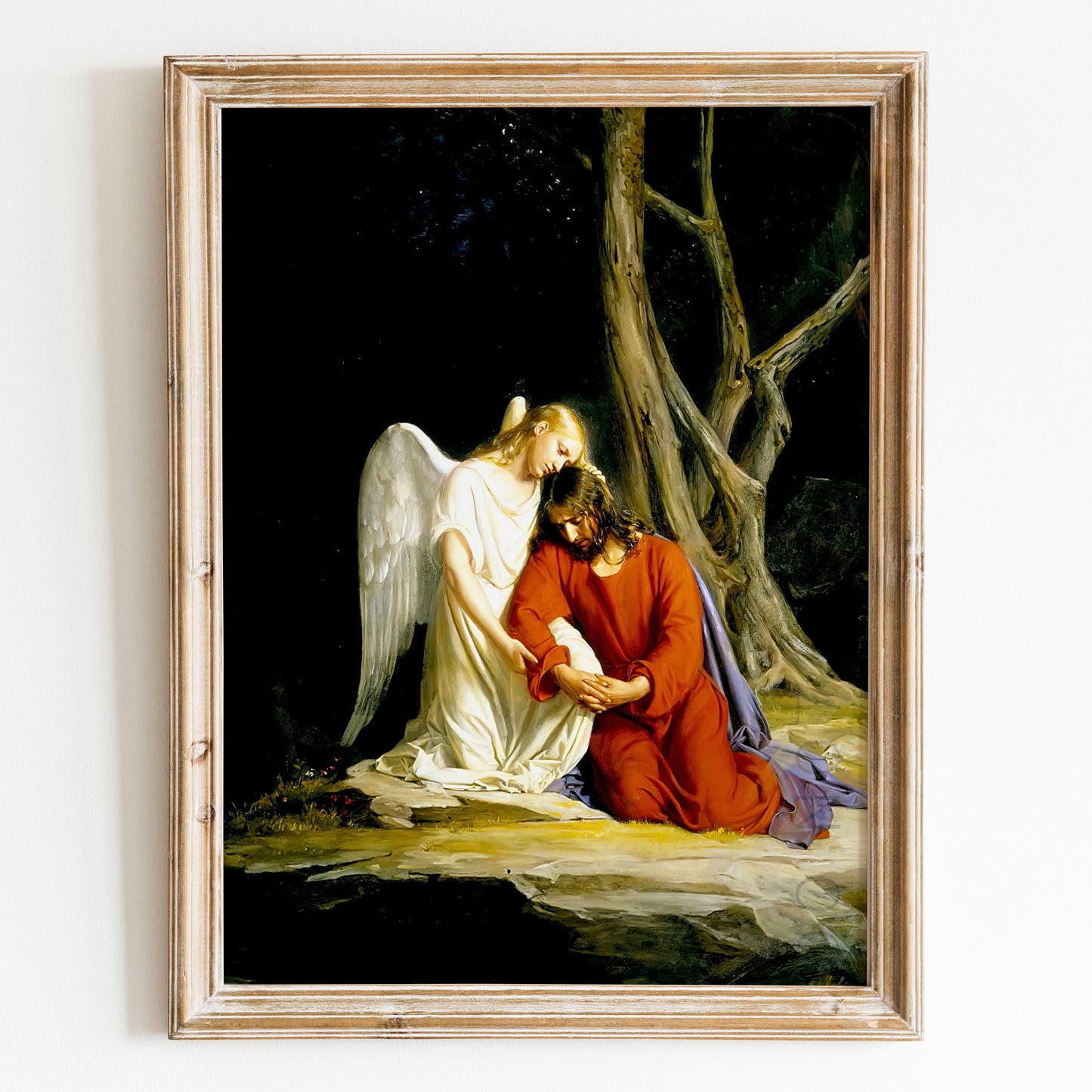 An Angel Comforting Jesus Before His Arrest in the Garden of Gethsemane (1873) by Carl Bloch