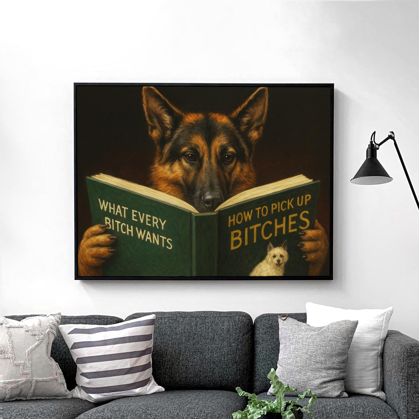 German Shepherd Dog Reading Dating Book