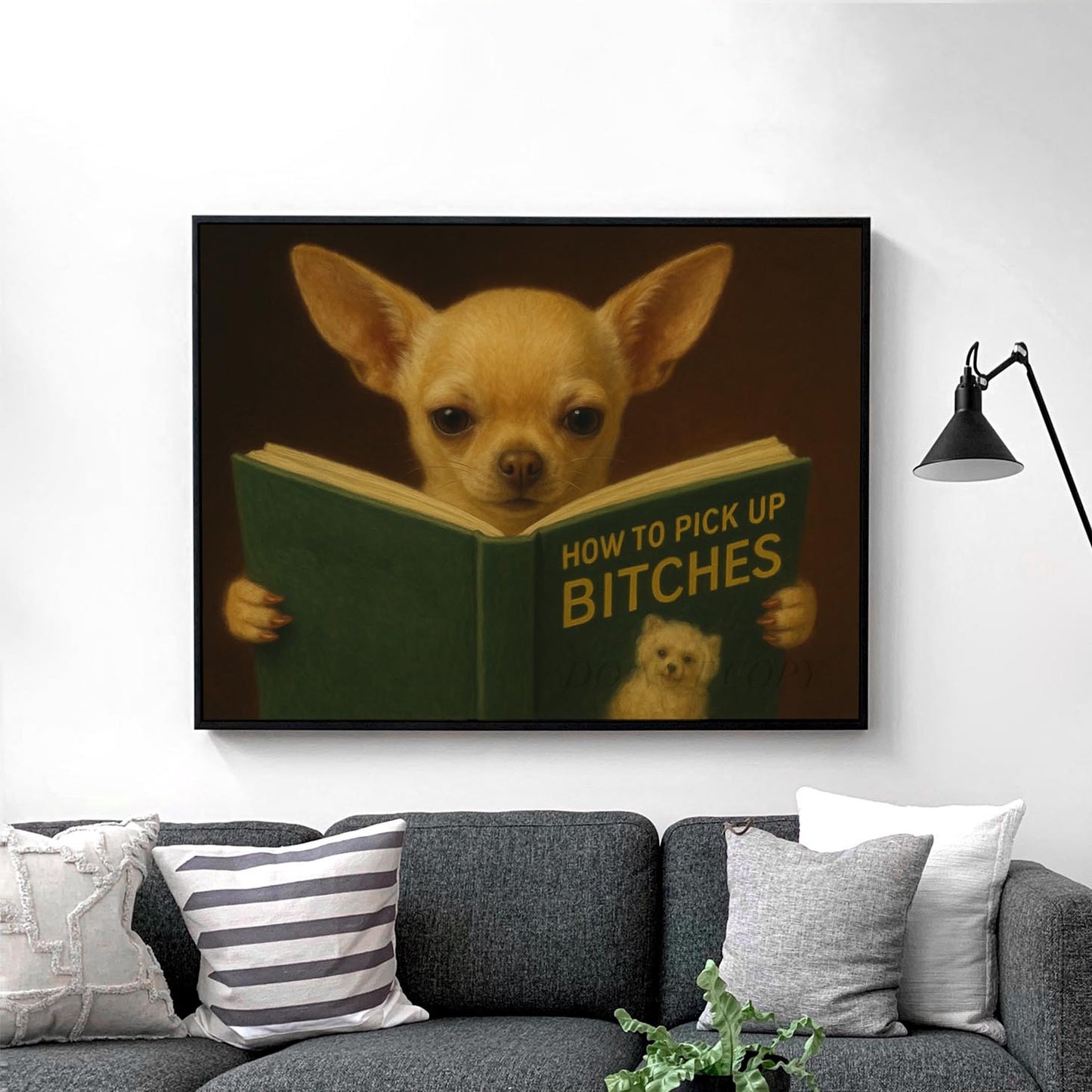 Chihuahua Dog Reading Dating Book