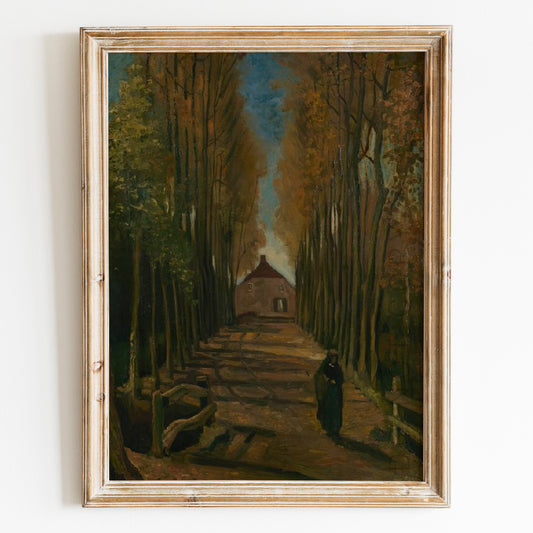 Avenue of Poplars in Autumn (1884) by Van Gogh