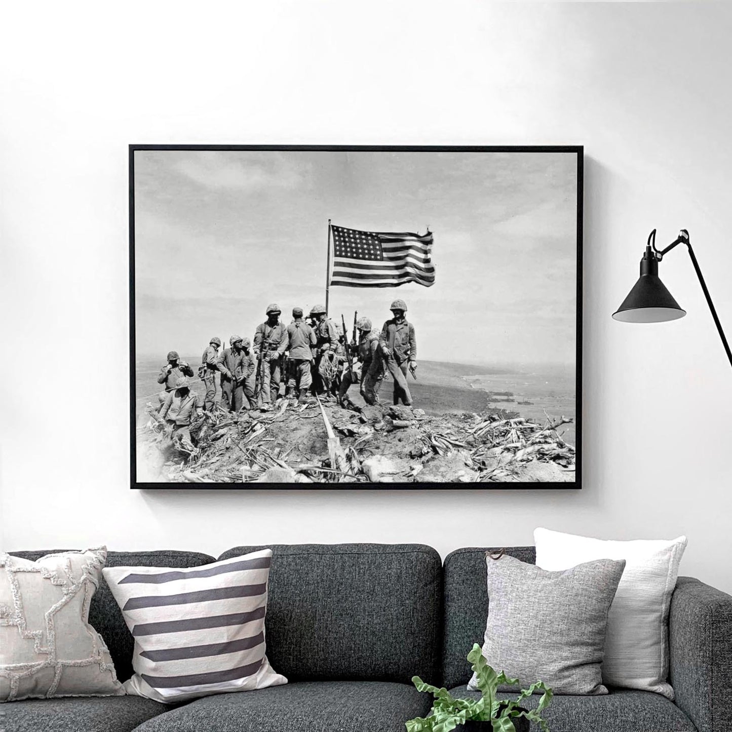 U.S. Marines Raise The American Flag Atop Mount Suribachi On Iwo Jima