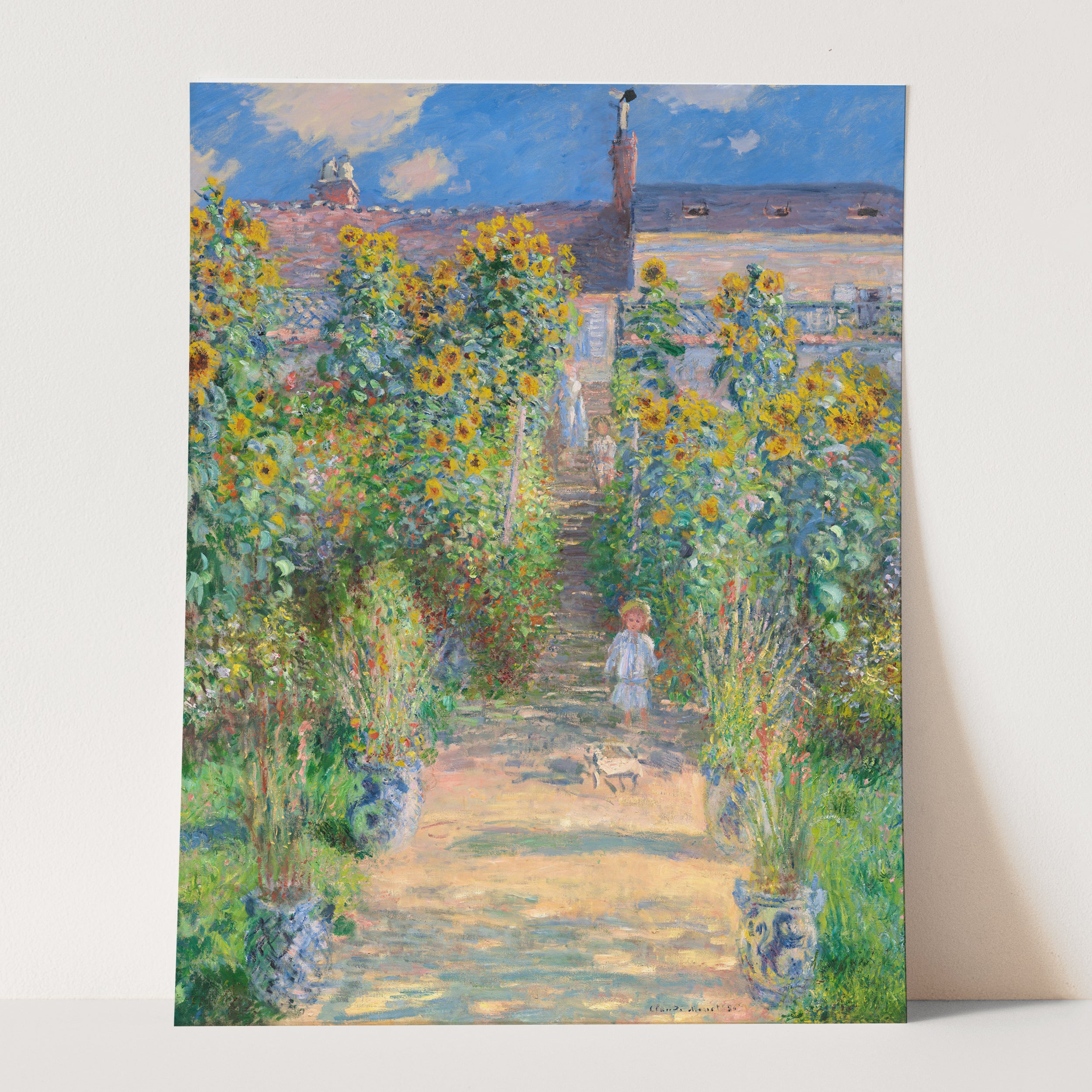 The Artist's Garden At Vetheuil by Claude Monet Wall Art Poster