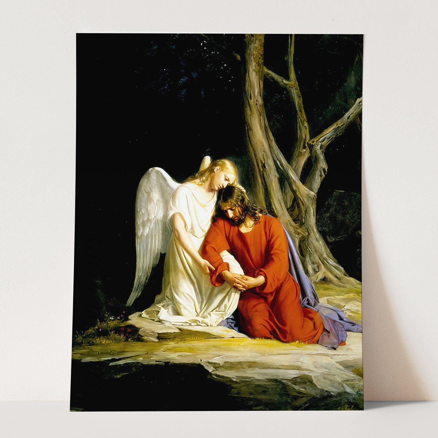 An Angel Comforting Jesus Before His Arrest in the Garden of Gethsemane (1873) by Carl Bloch