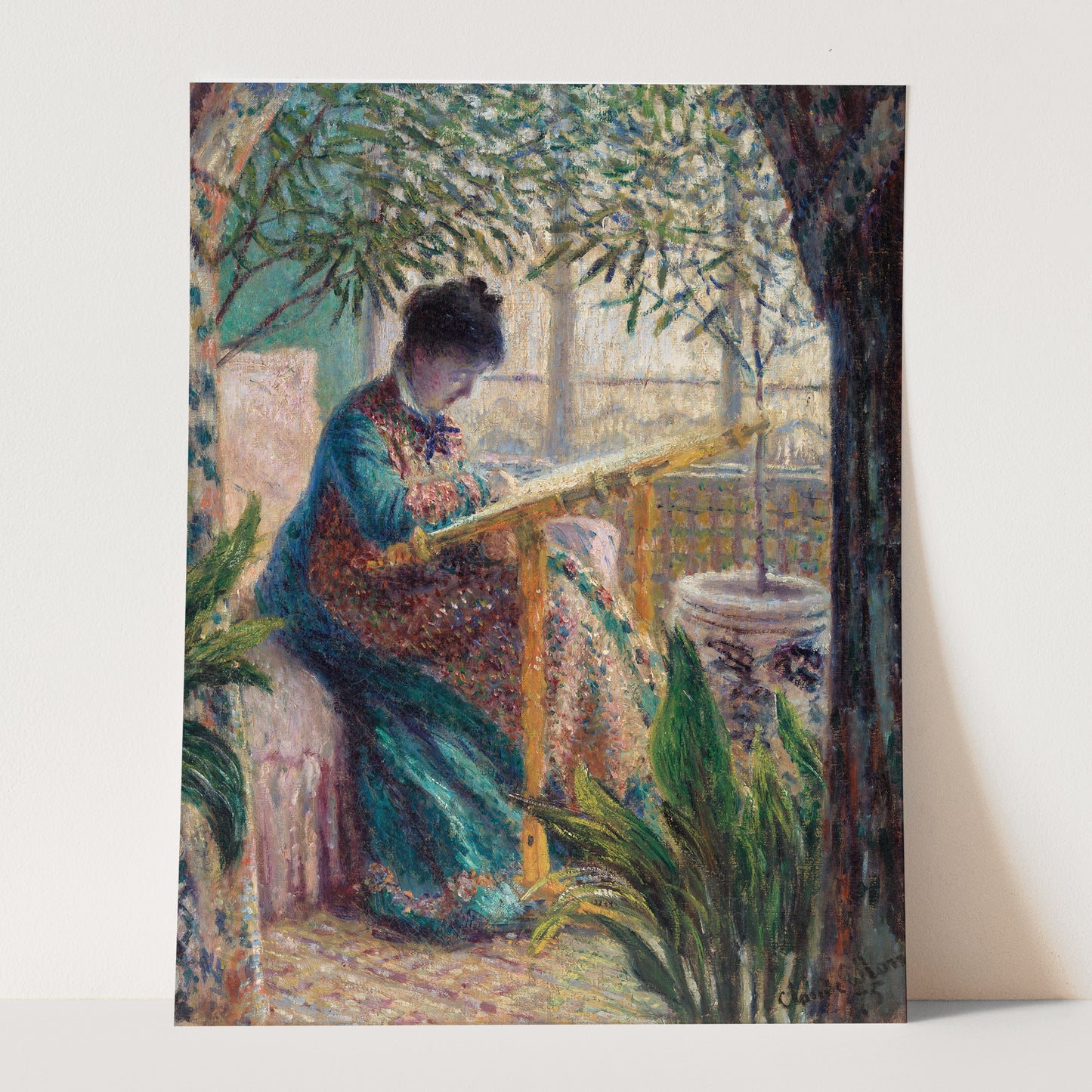 Madame Monet Embroidering (1875) by Claude Monet