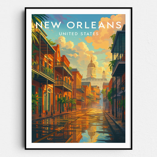 New Orleans Vintage Travel Poster