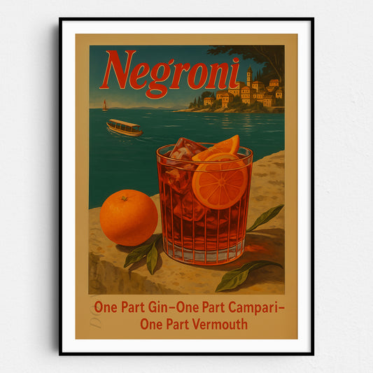Negroni Vintage Drinking Poster
