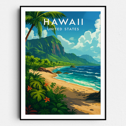 Hawaii Vintage Travel Poster