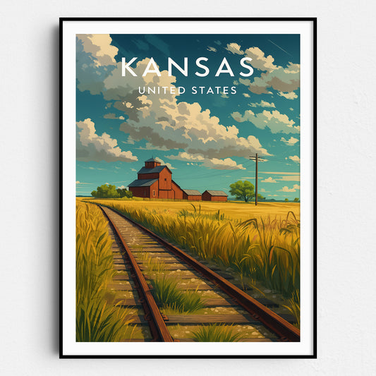 Kansas Vintage Travel Poster