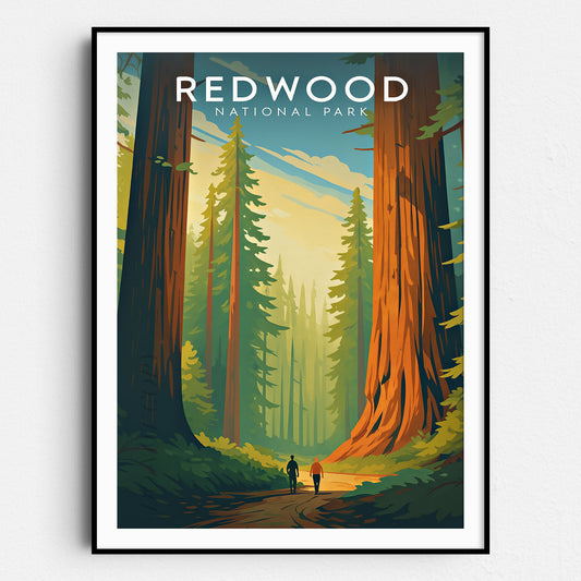 Redwood National Park Vintage Travel Poster