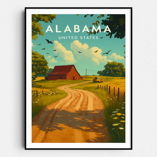 Alabama Vintage Travel Poster