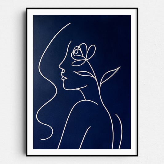 Face of a Woman - Picasso Style Line Art