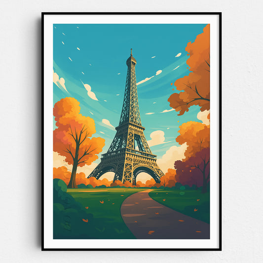 Paris France Vintage Travel Poster