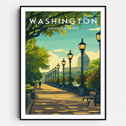 Washington DC Vintage Travel Poster
