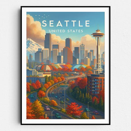 Seattle Vintage Travel Poster