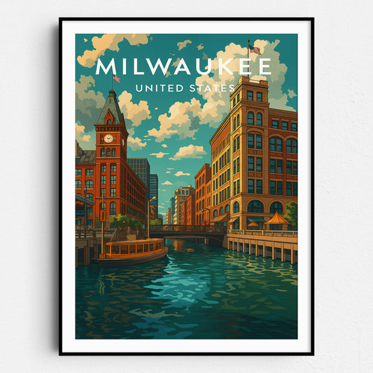 Milwaukee Vintage Travel Poster