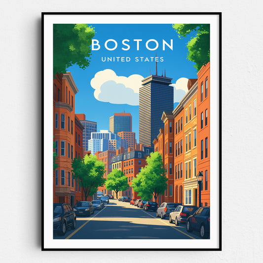 Boston Vintage Travel Poster