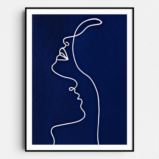 Side View of a Woman - Picasso Style Line Art