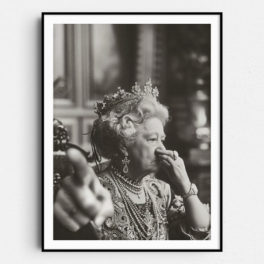 Queen Elizabeth of England Plugging Her Nose