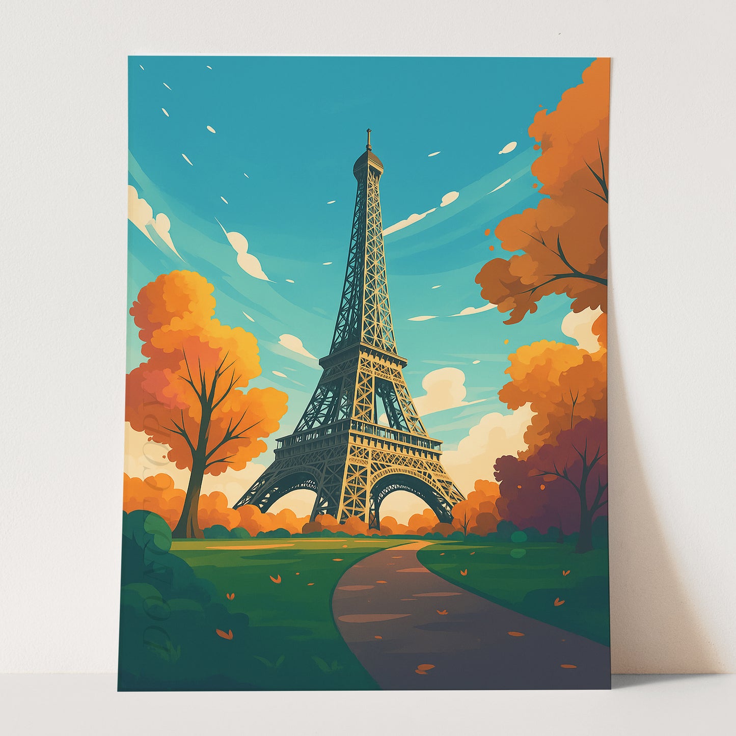 Paris France Vintage Travel Poster