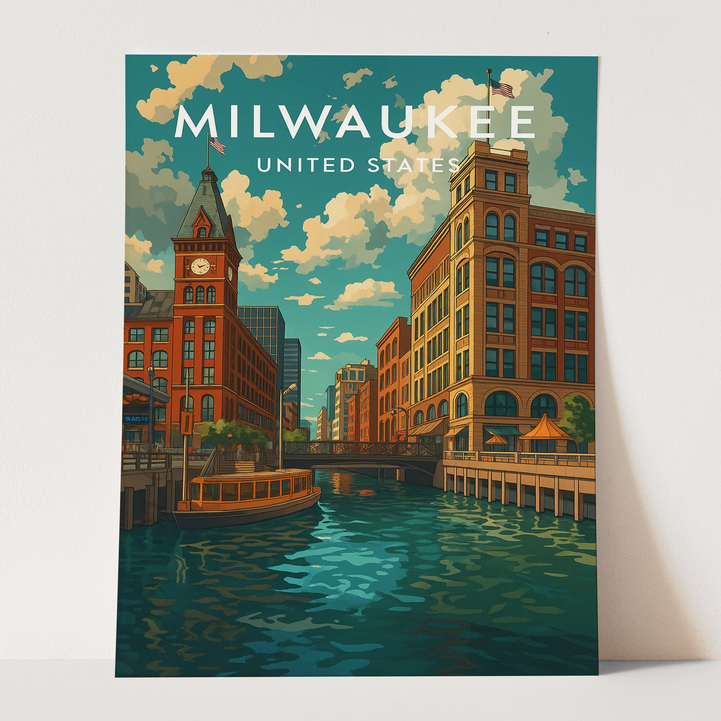 Milwaukee Vintage Travel Poster