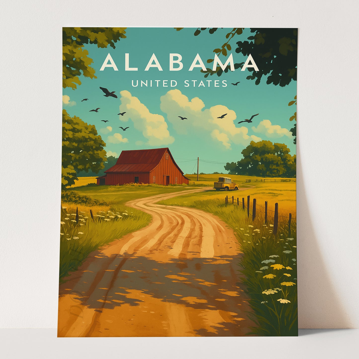 Alabama Vintage Travel Poster