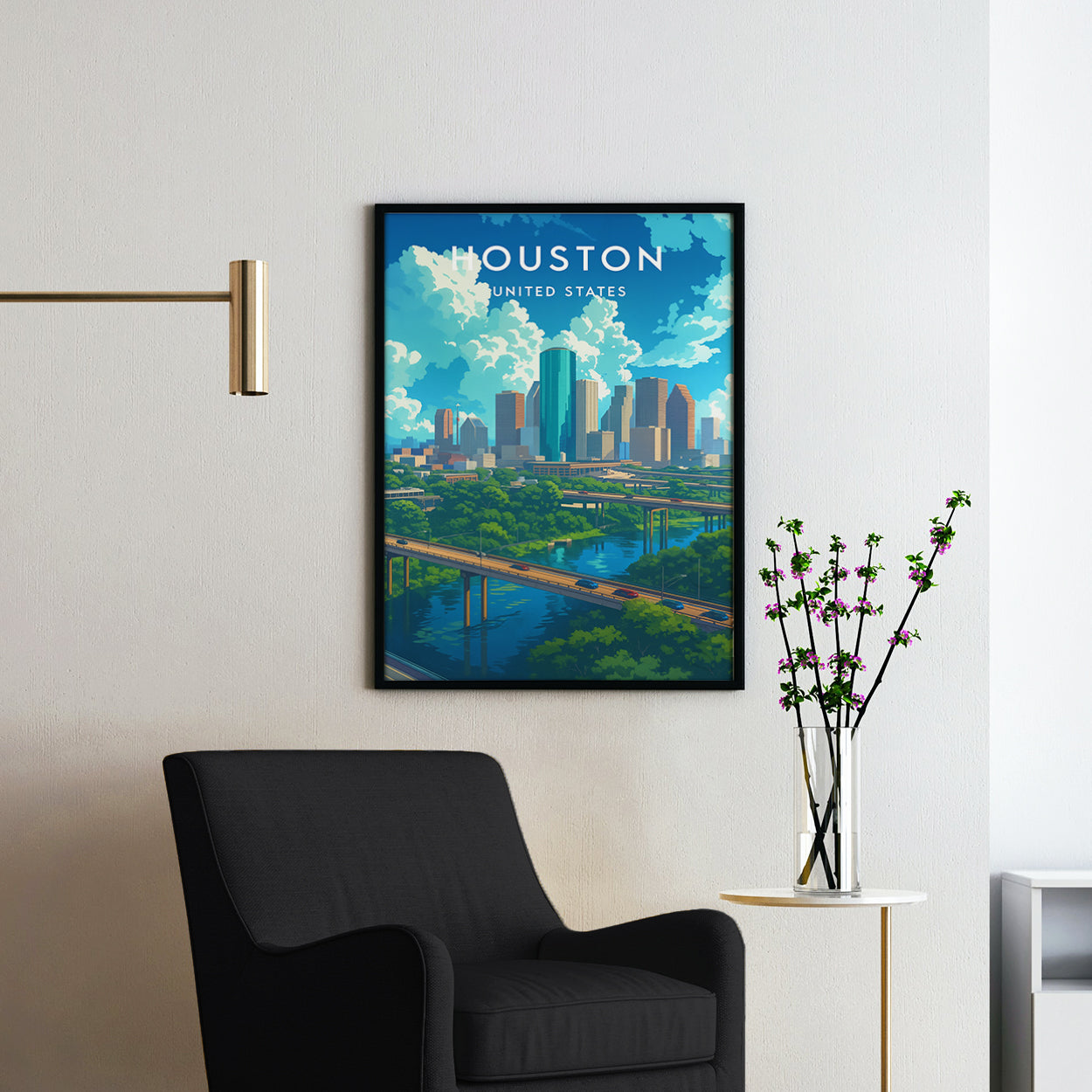 Houston Texas Vintage Travel Poster