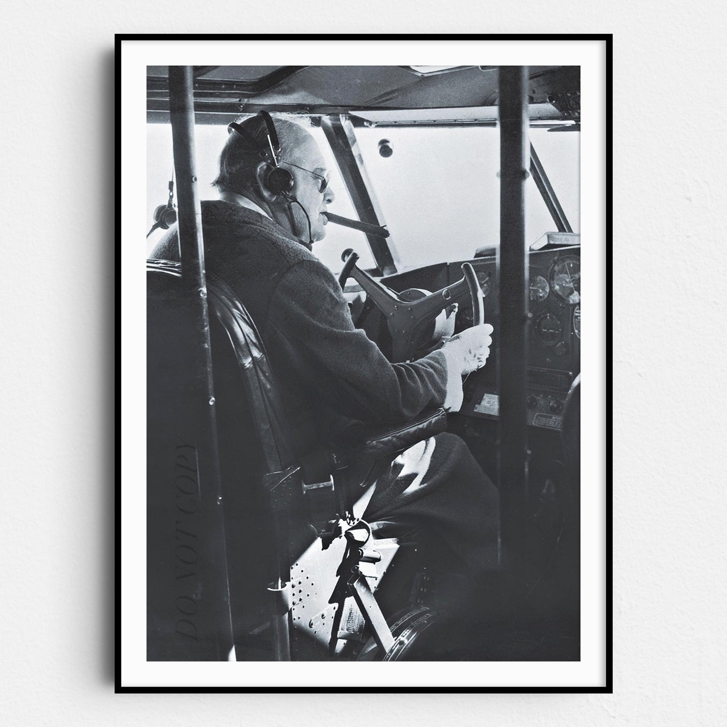 Winston Churchill Flying Airplane, World War Two