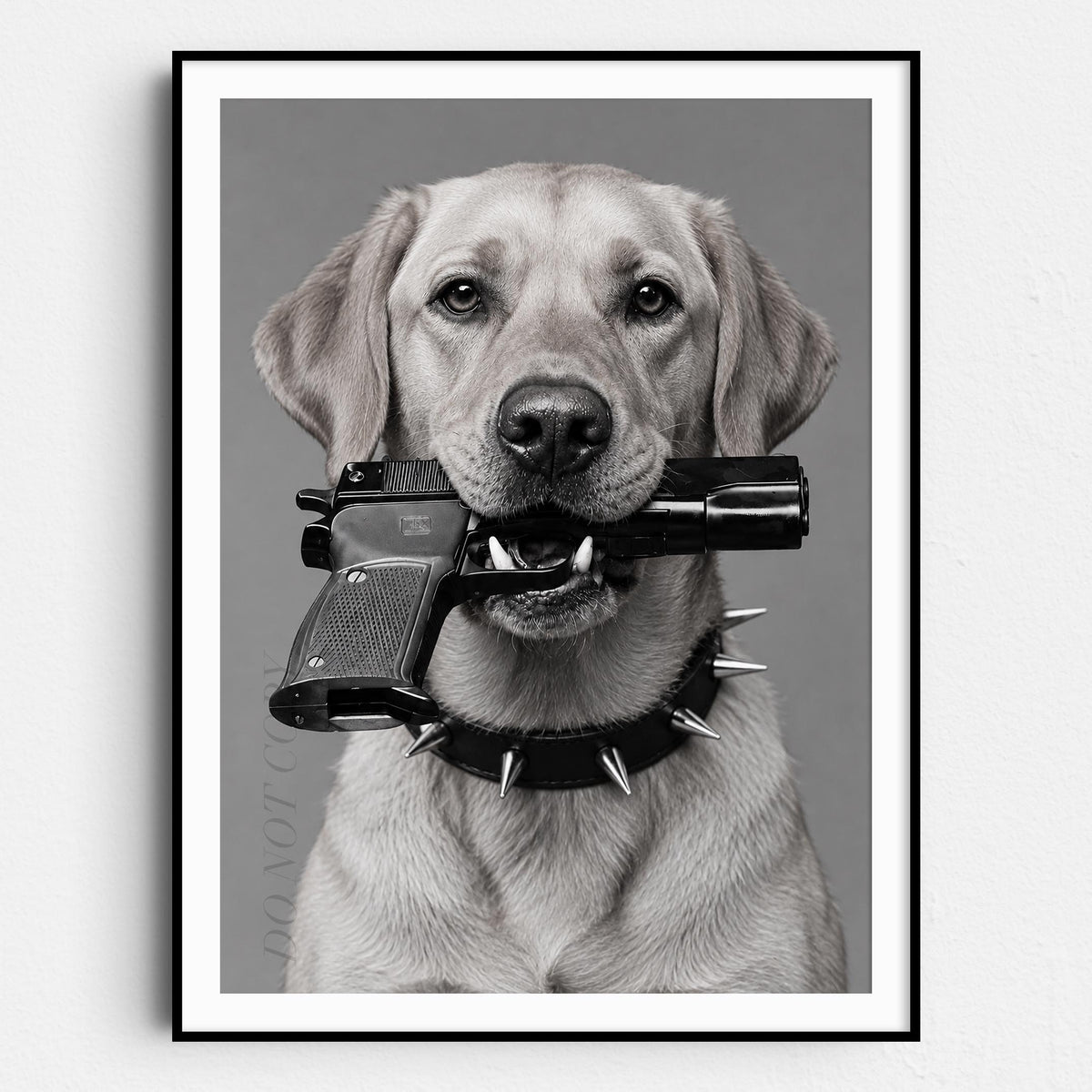 Yellow Labrador Gun In Mouth