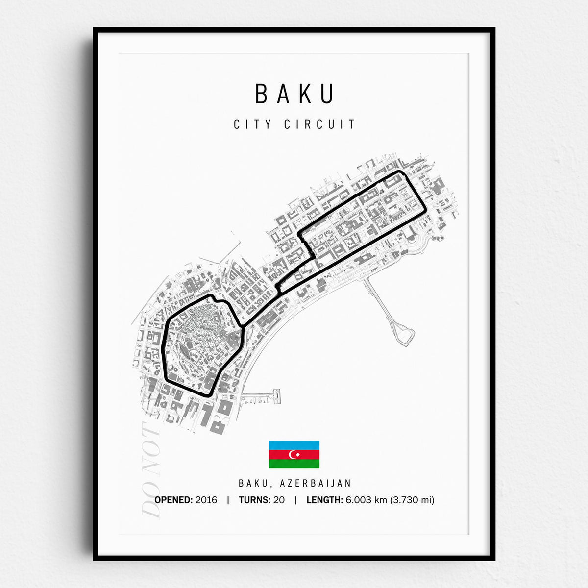 Baku Azerbaijan Grand Prix Race Track Map
