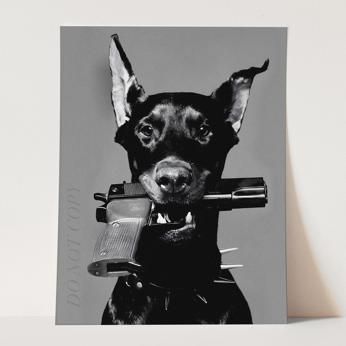 Doberman Gun In Mouth