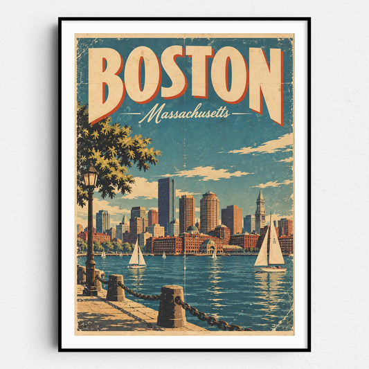 Boston Vintage Travel Poster