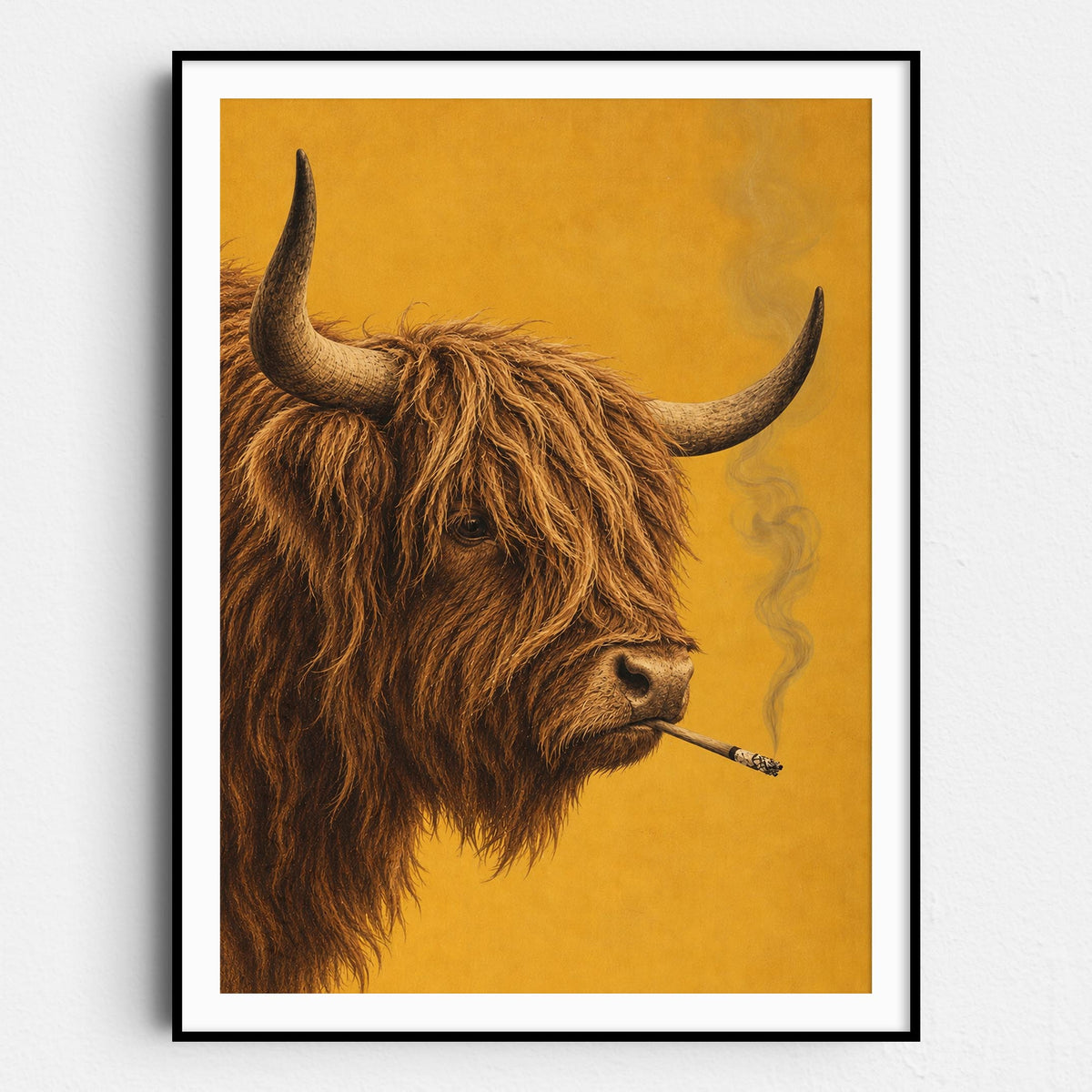 Highland Cow Smoking