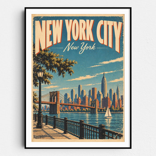 New York City Vintage Travel Poster