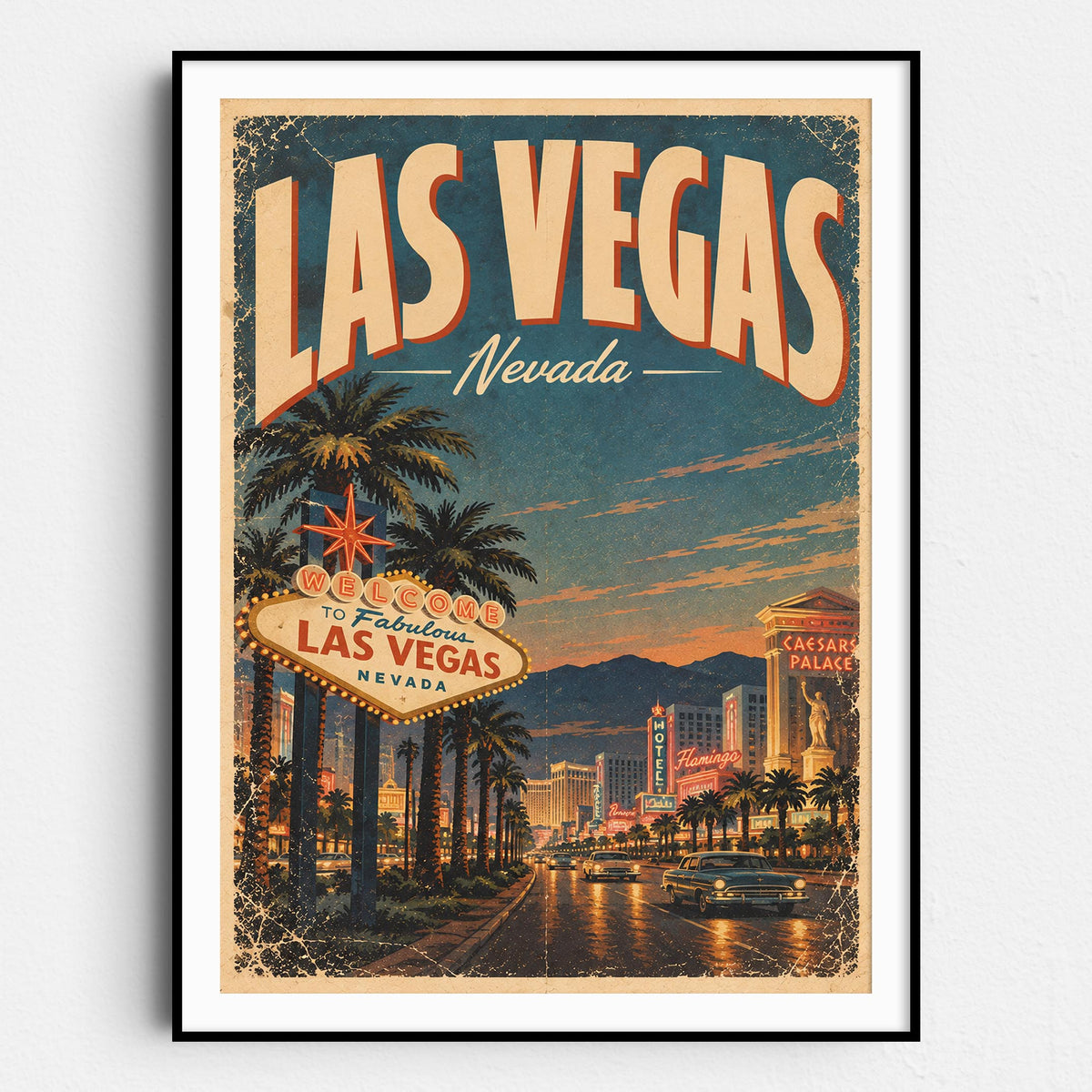 Las Vegas Vintage Travel Poster